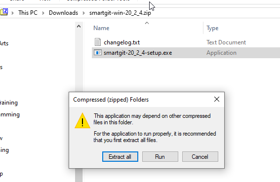 unzip smartgit